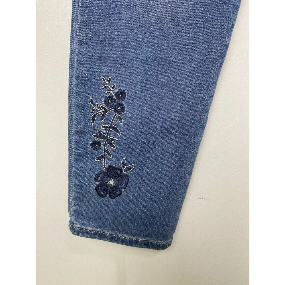 Lee Blue Jeans Women's 32 Sculpting Slim Fit Ankle Jegging Mid Rise Embroidered
